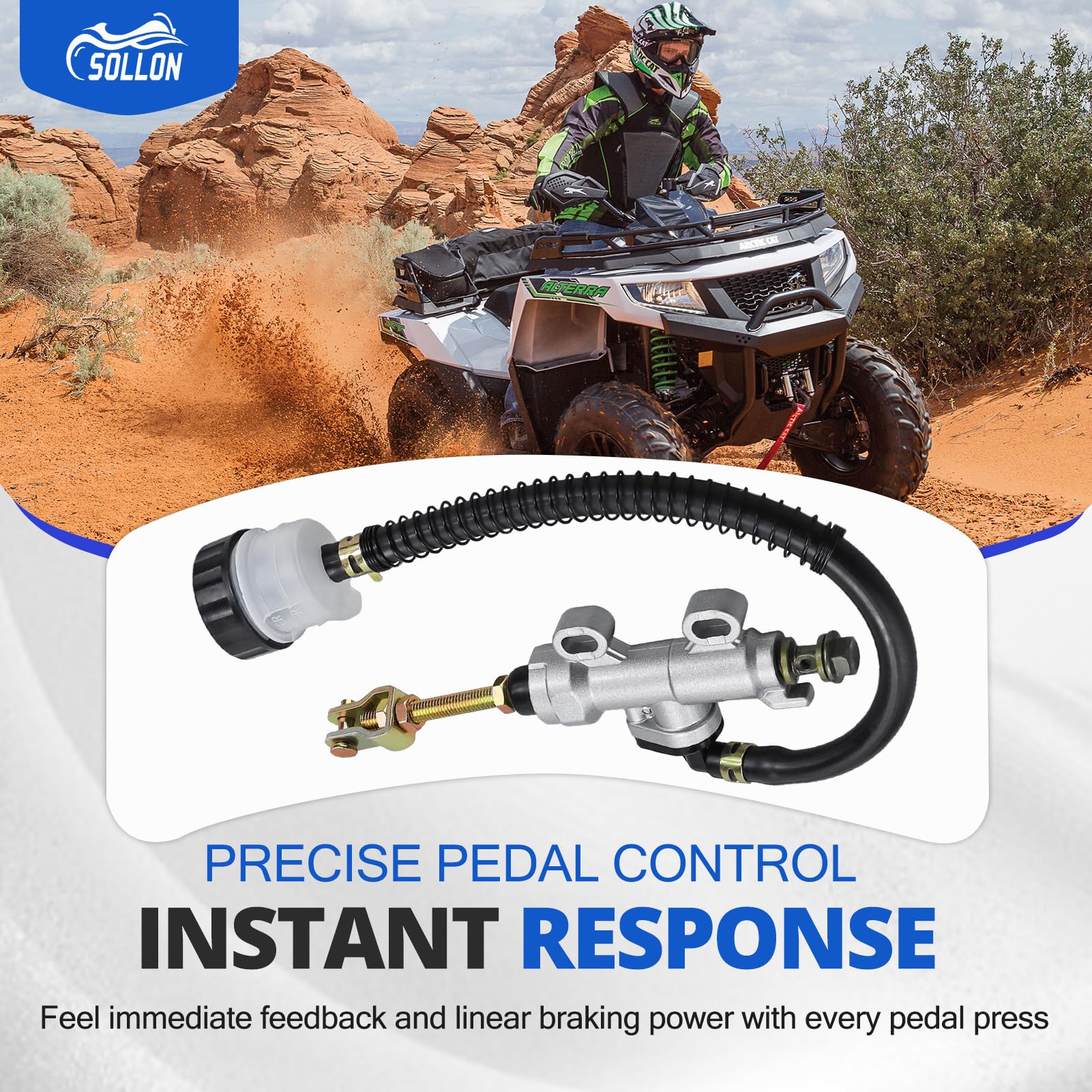 Bomba de Cilindro Maestro de Freno Trasero para Yamaha Kawasaki Suzuki Honda Arctic Cat Modificar Reparación Universal