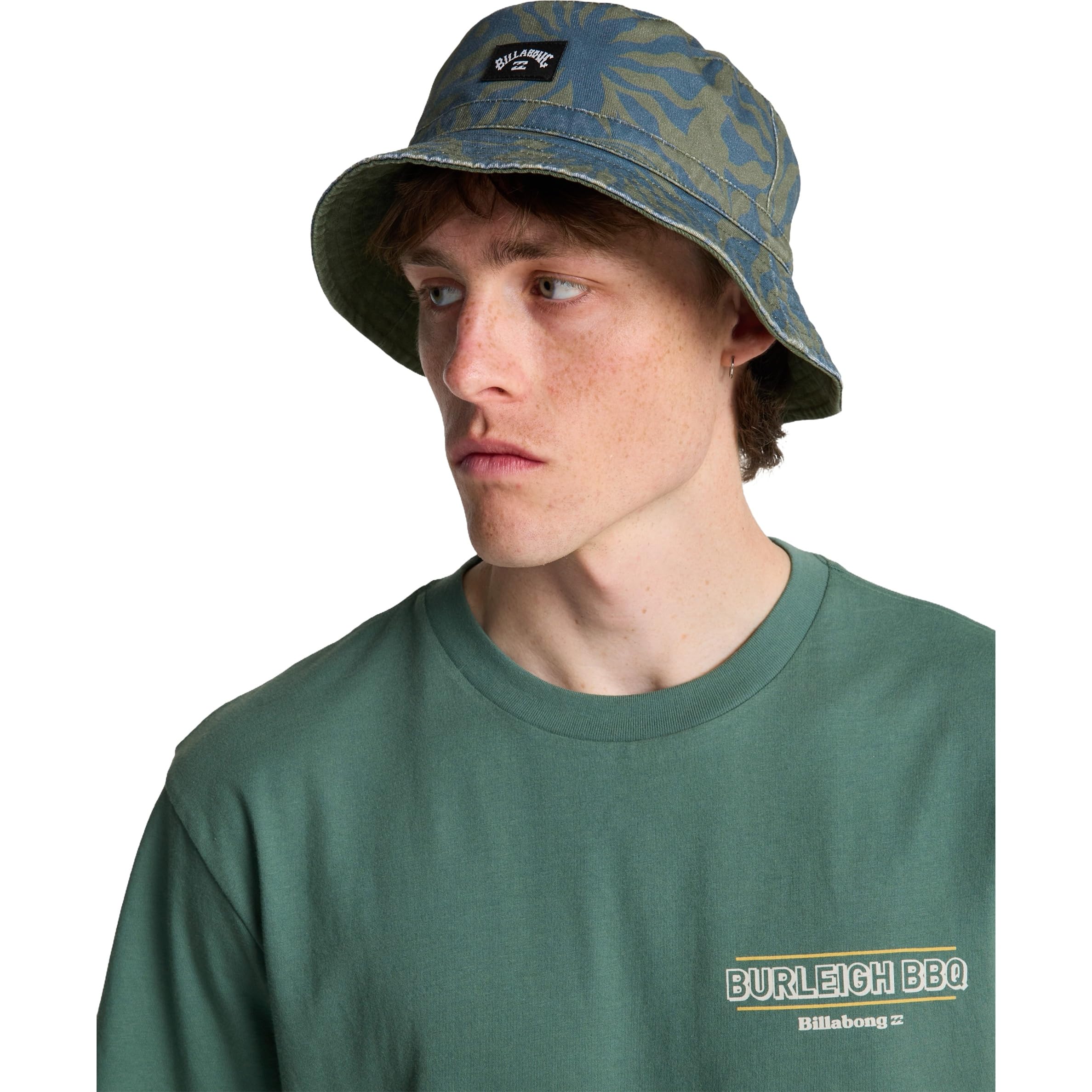 BILLABONG Mens Sundays Revo Reversable Bucket Hat - Moss Green - OS