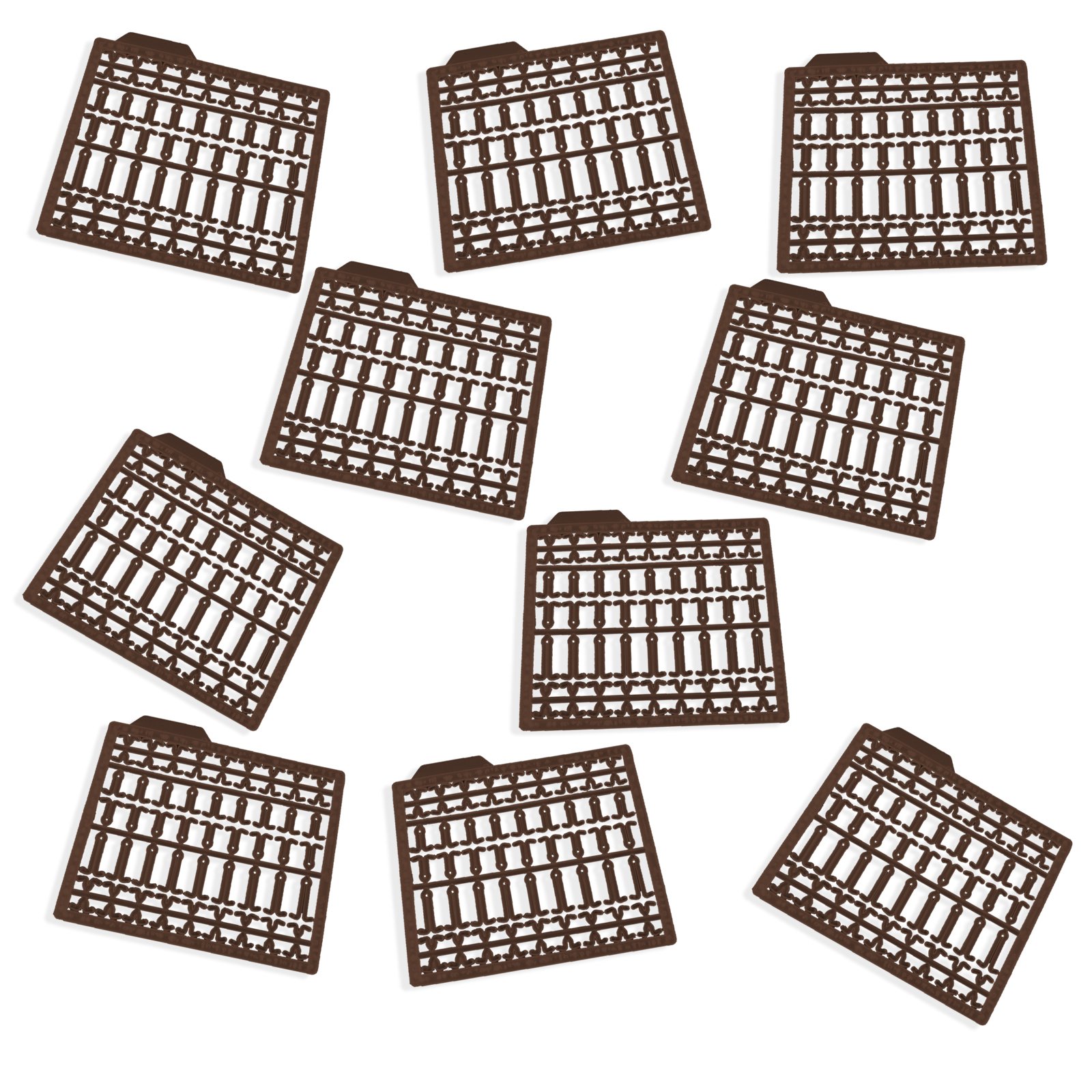 Bank Tackle Hair Extenders Boilie Bait Stops Hair Rigs Carp Fishing Terminal Tackle (Brown, x 10 Card)
