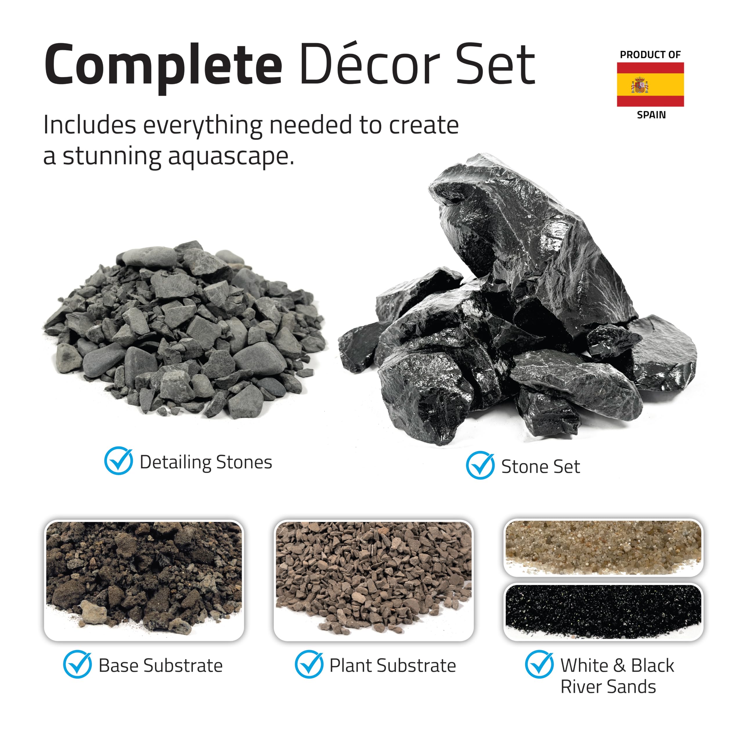Kit Decoracion para acuascaping Negro Fluval, Nano