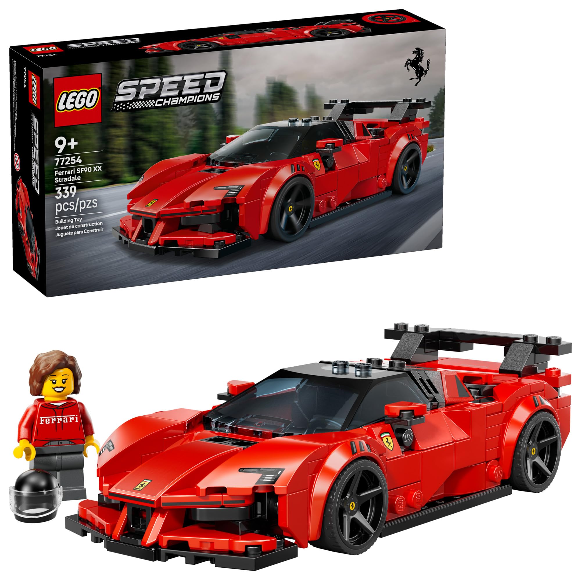 LEGO Speed Champions Ferrari SF90 XX Stradale Sports Car Building Toy for Kids - Building Set W/Ferarri Driver Minifigure for Boys & Girls, Ages 9+ - Gift Idea for Birthdays - 77254
