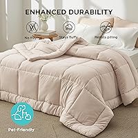 Vista 8 de Bedsure Relleno de edredón Edredones acolchados tamaño matrimonial, edredón para todas las estaciones, ropa de cama alternativa al plumón, con 8