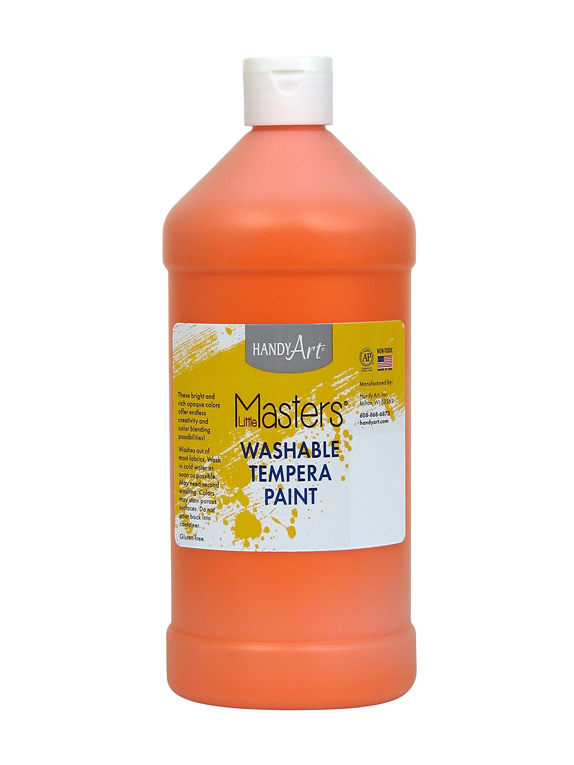 Handy Art Little Masters Washable Paint 32 ounce, Orange, 1 Quarts (Pack of 1)