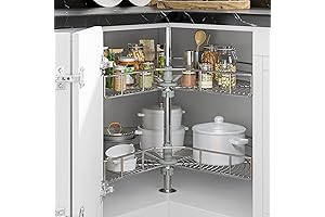 YITAHOME Corner Cabinet Pie-Cut Lazy Susan Organizer