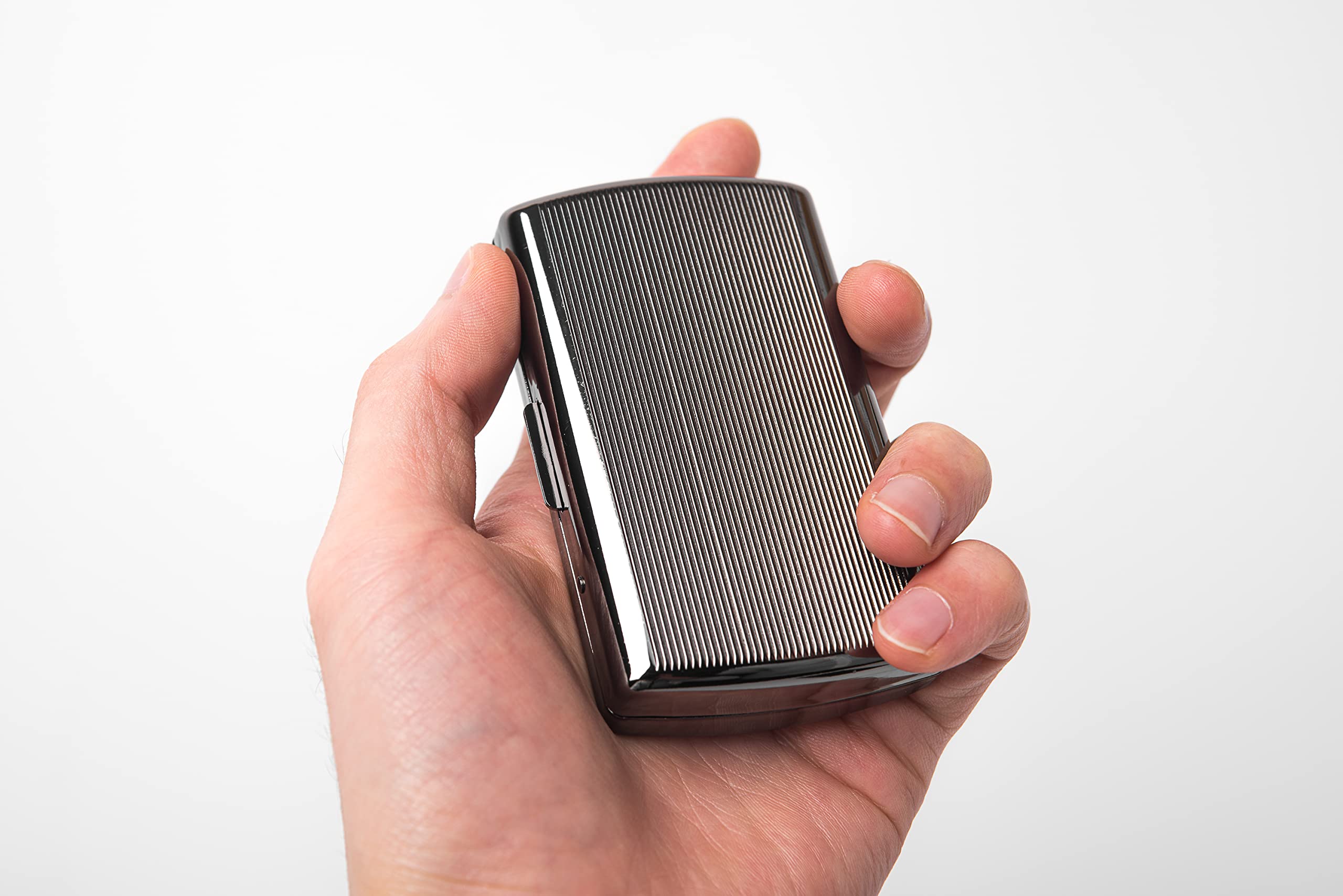 Pitillera Metálica Mini - Para 12 Cigarrillos Cortos, Clip De Resorte, Compacta Y Portátil