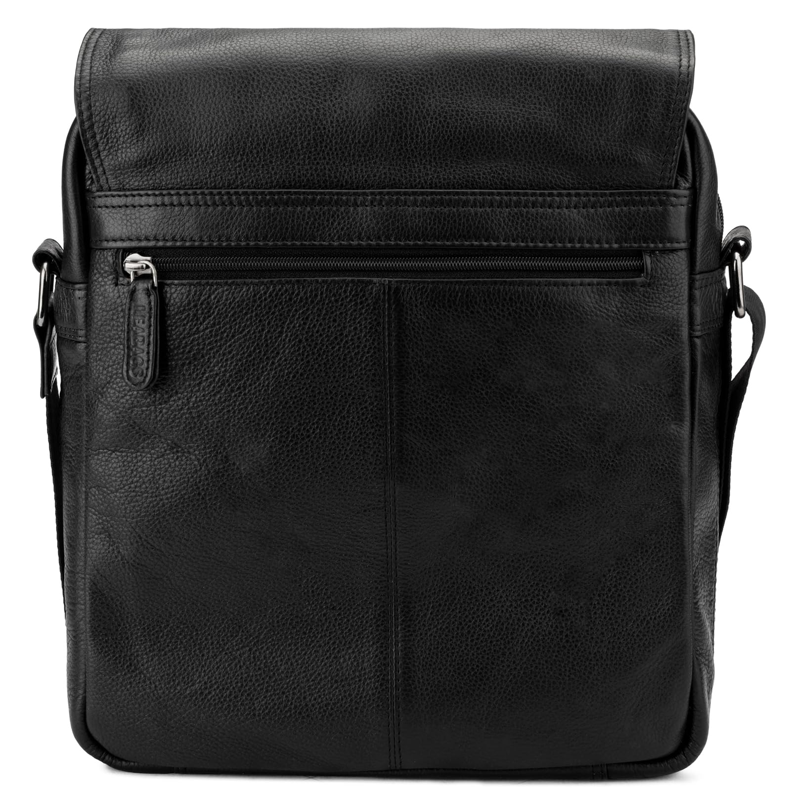 LEABAGS Borsa a Tracolla in Pelle per Uomo e Donna | Borsa per Laptop in Vera Pelle fino a 13 Pollici | Messenger Bag con Tracolla | Borsa da Lavoro, Trasporto e a Mano | Nappa Nera