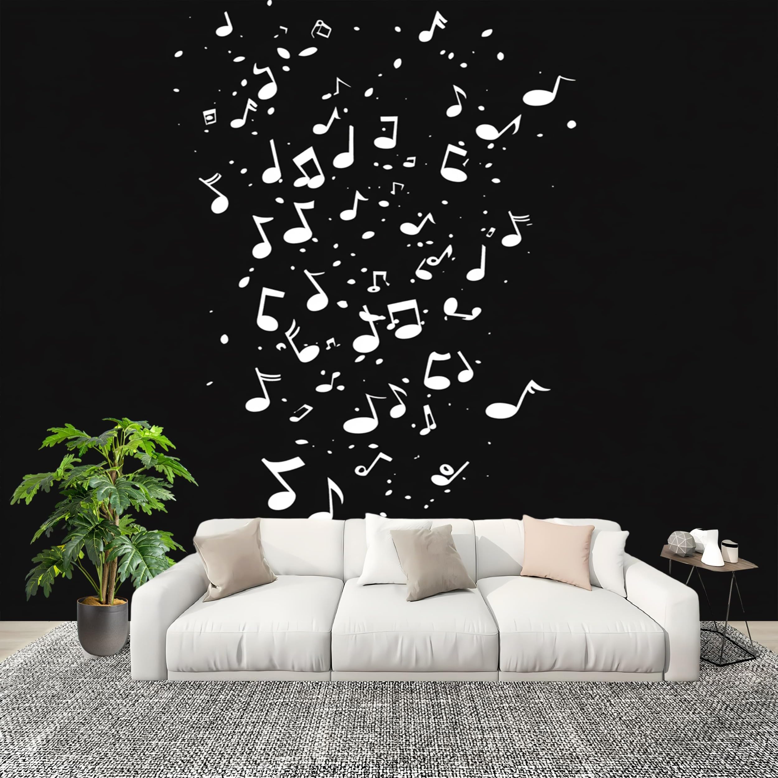 Papier Peint Panoramique Notes de Musique pour Sublimer l'Ambiance de Votre Chambre ou Salon
