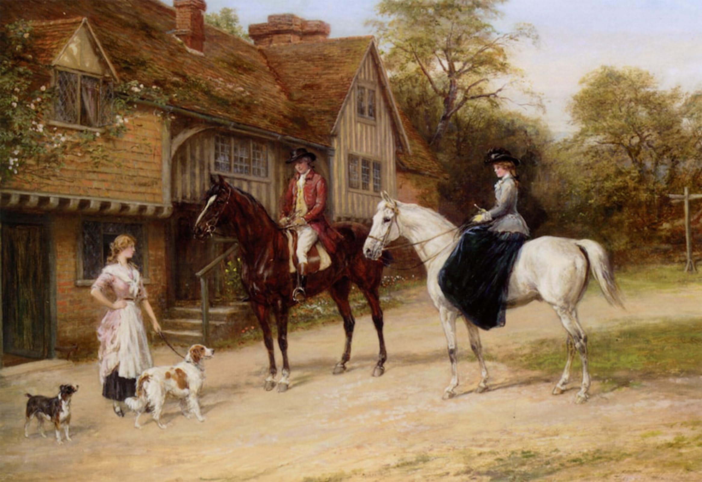 ARTXLXXBN Famous Prints Artwork Pictures Poster Painting Art the Gamekeepers Daughter by Heywood Hardy Artwork Landscape Pictures for Home Decor 60x90cm