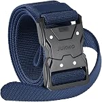 JUKMO Quick Release Tactical Belt, Military Work 1.5" Nylon Web Hiking Belt | Heavy Duty Seatbelt Zinc Alloy Buckle & Stretch Belt Strap