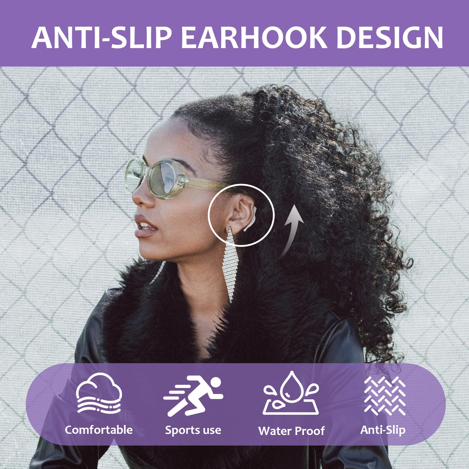 Cordon De Lunettes Antidérapant Pour Lunettes De Sport - Réglable - Support Anti-perte - Pour Adulte - Facile à Porter