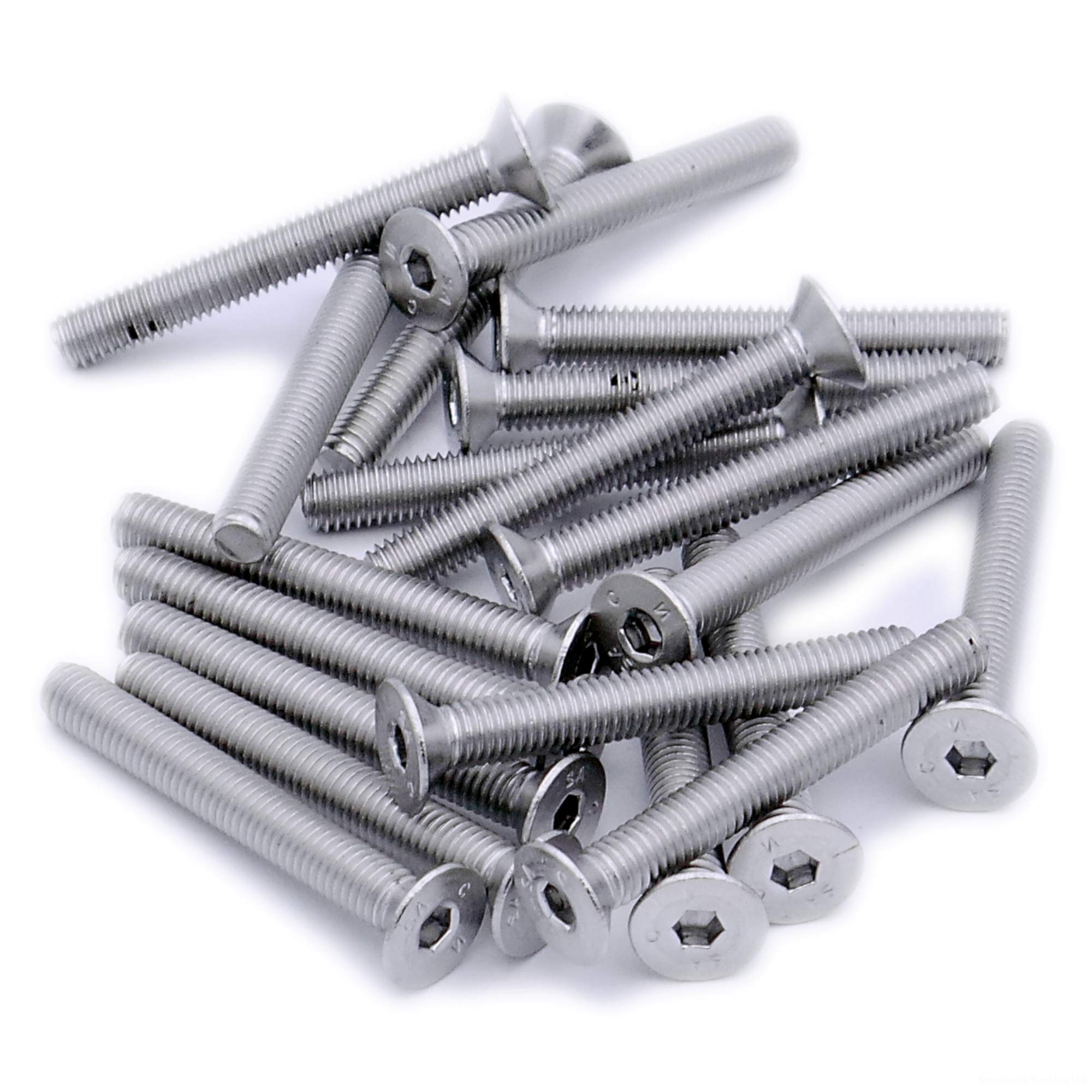 Singularity Supplies Silver M3 (3Mm X 8Mm) Hex Socket Countersunk Machine Screw (Bolt) - Stainless Steel (A2) (Pack Of 20)