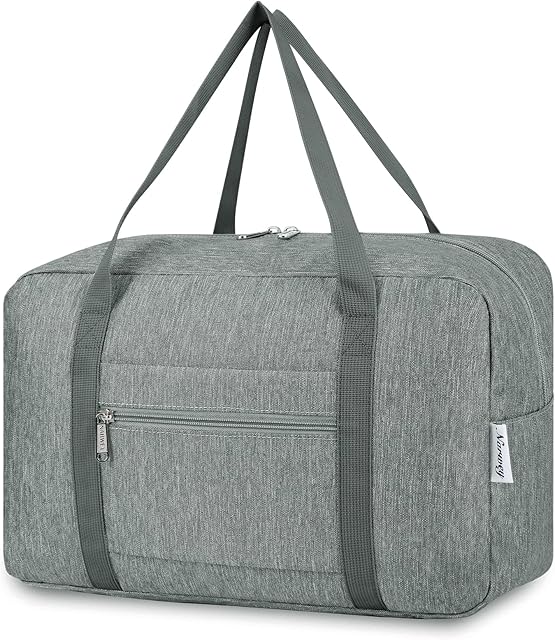 for Ryanair Airlines Cabin Bag 40x20x25 Underseat Foldable Travel Duffel Bag Holdall Tote Carry on Hand Luggage Overnight for Women and Men 20L (Grey)