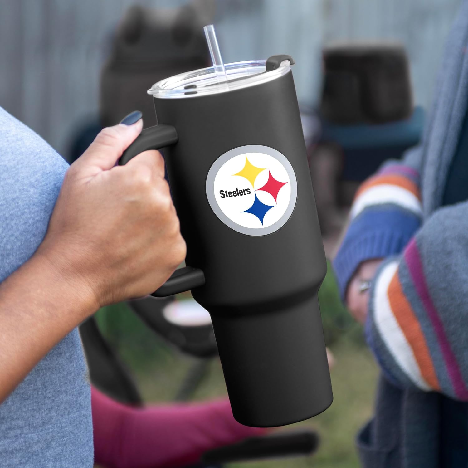 FANMATS NFL Stainless Steel 40 oz Handle Tumbler — 40 Fluid Ounces | Team Color | Straw & Lid Included