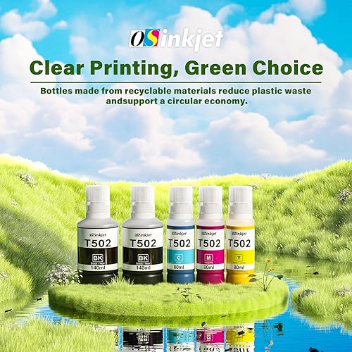 Miniatura 7 de Osinkjet 502 botellas de repuesto de tinta para Ecotank ET-4850 ET-3850 ET-4760 ET-2720 ET-2850, 502 recambios de tinta para Eco Tank ET-2800