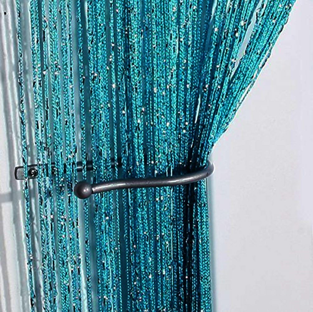 AMSS 1 Piece Sparkle Drop Hanging String Curtain Panel Room Divider Shinning Beaded 2.9m Width x 2.9m Drop (Blue)