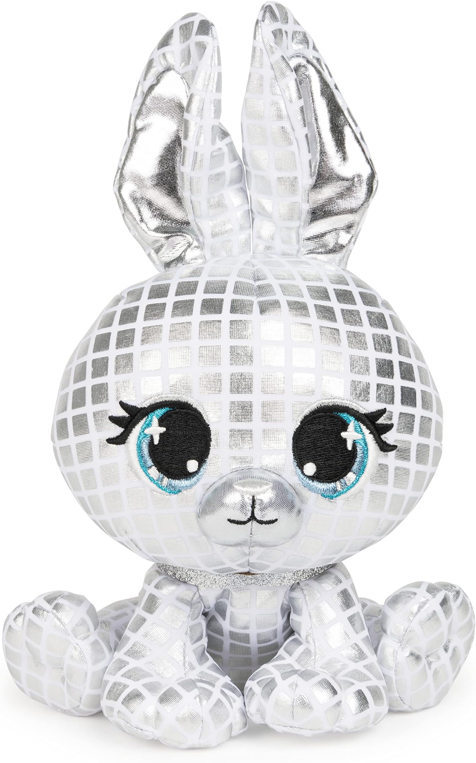 Official, P.Lushes Cute Designer Fashion Collectable Pets Special-Edition B.G. Night RabbitPremium Stylish Stuffed Animal Soft Plush, Silver Metallic, 15.2cm Soft Toy For Girls and Boys