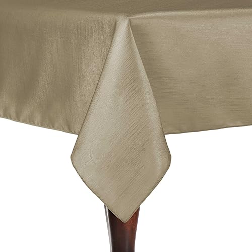 ULTIMATE TEXTILE Majestic - Mantel cuadrado reversible Shantung Satin (45 x 45 pulgadas), color café caqui