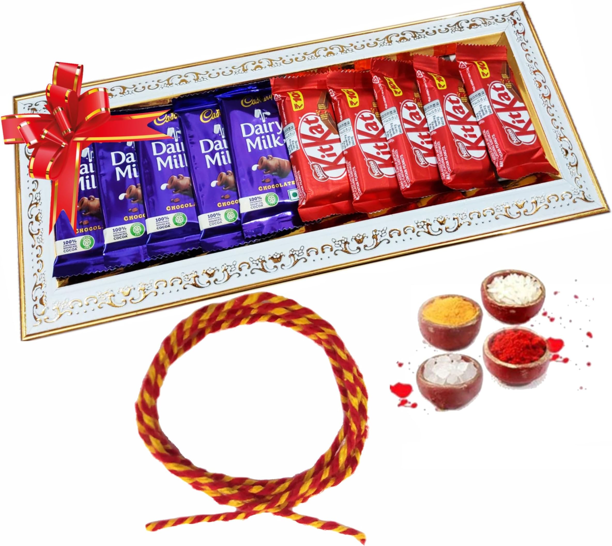 Fabbites Bhai Dooj Gift Set For Brother And Bhabhi-Bhai Dooj Chocolate For Bhaiya-Bhai Dooj Tika Set