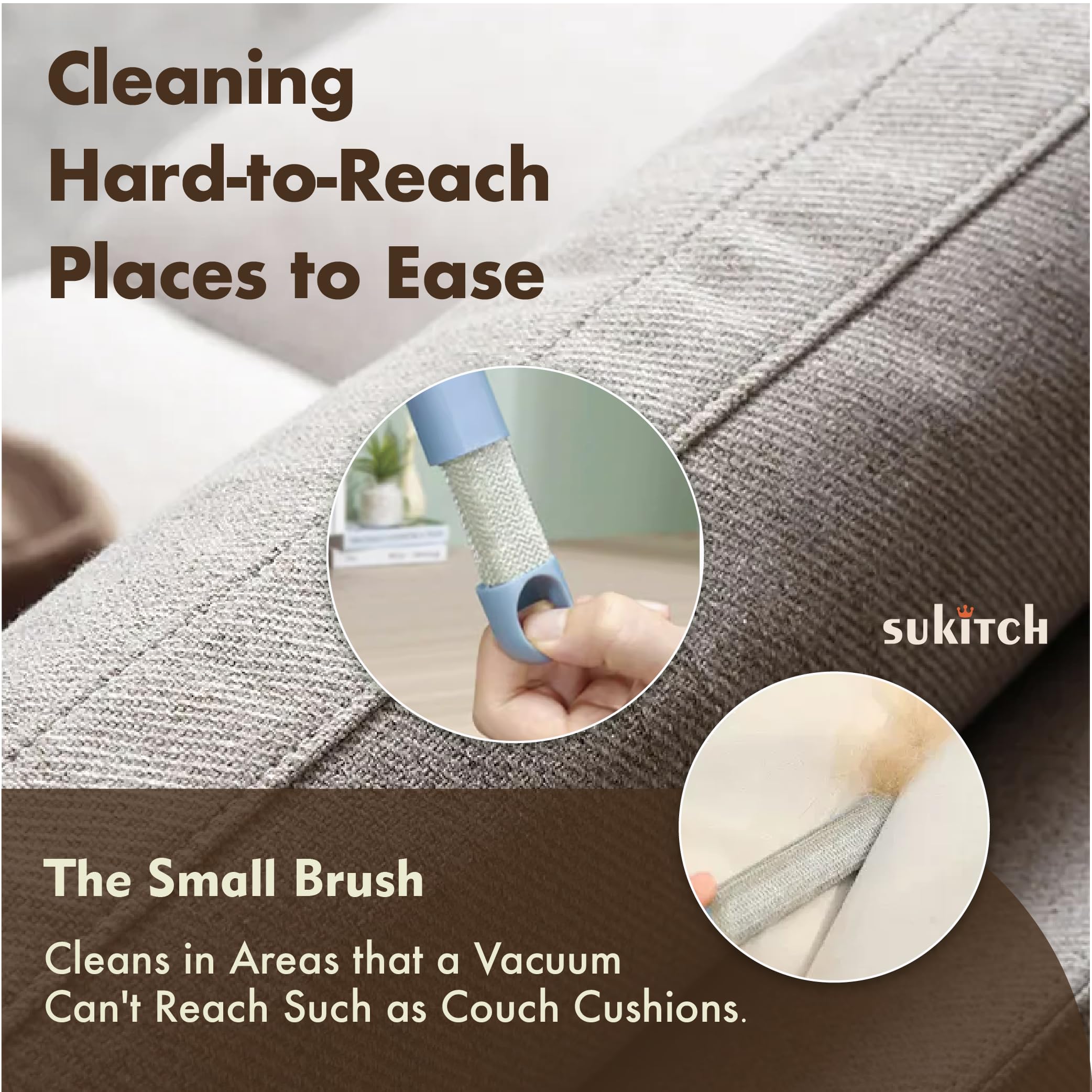 Pet Hair Remover for Couch, Grey, 17.3Inch, Durable, Reusable, Washable Lint Cleaner for Dog and Cat Hair, Gentle on Furniture, Effective on Carpets, Clothing, Bedding - image 8