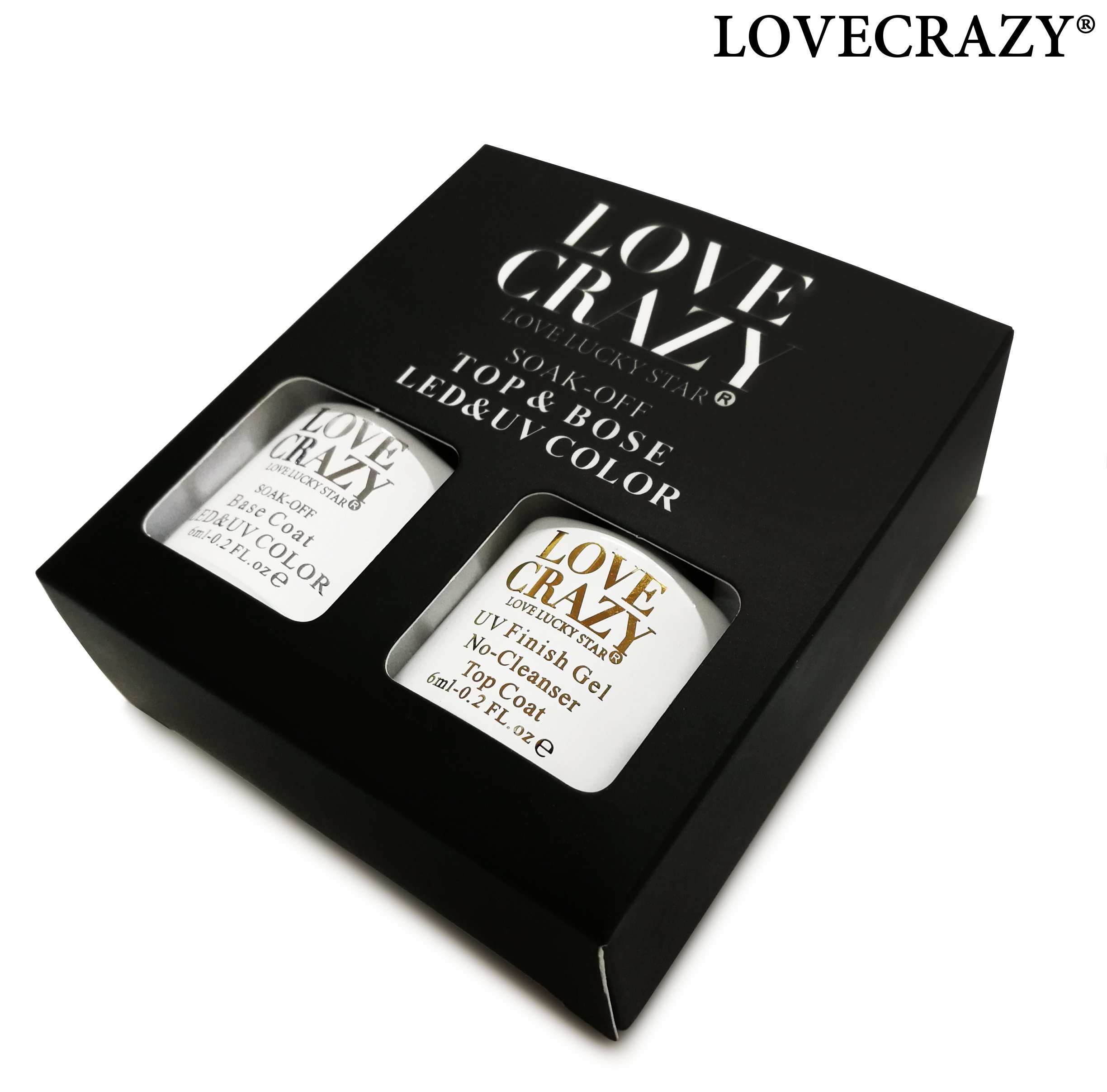 LOVECRAZY® Esmaltes de Gel Semipermanente para Uñas, Paquete de 60 Colores, Base Coat y Top Coat, Lámpara Secador de UV/LED