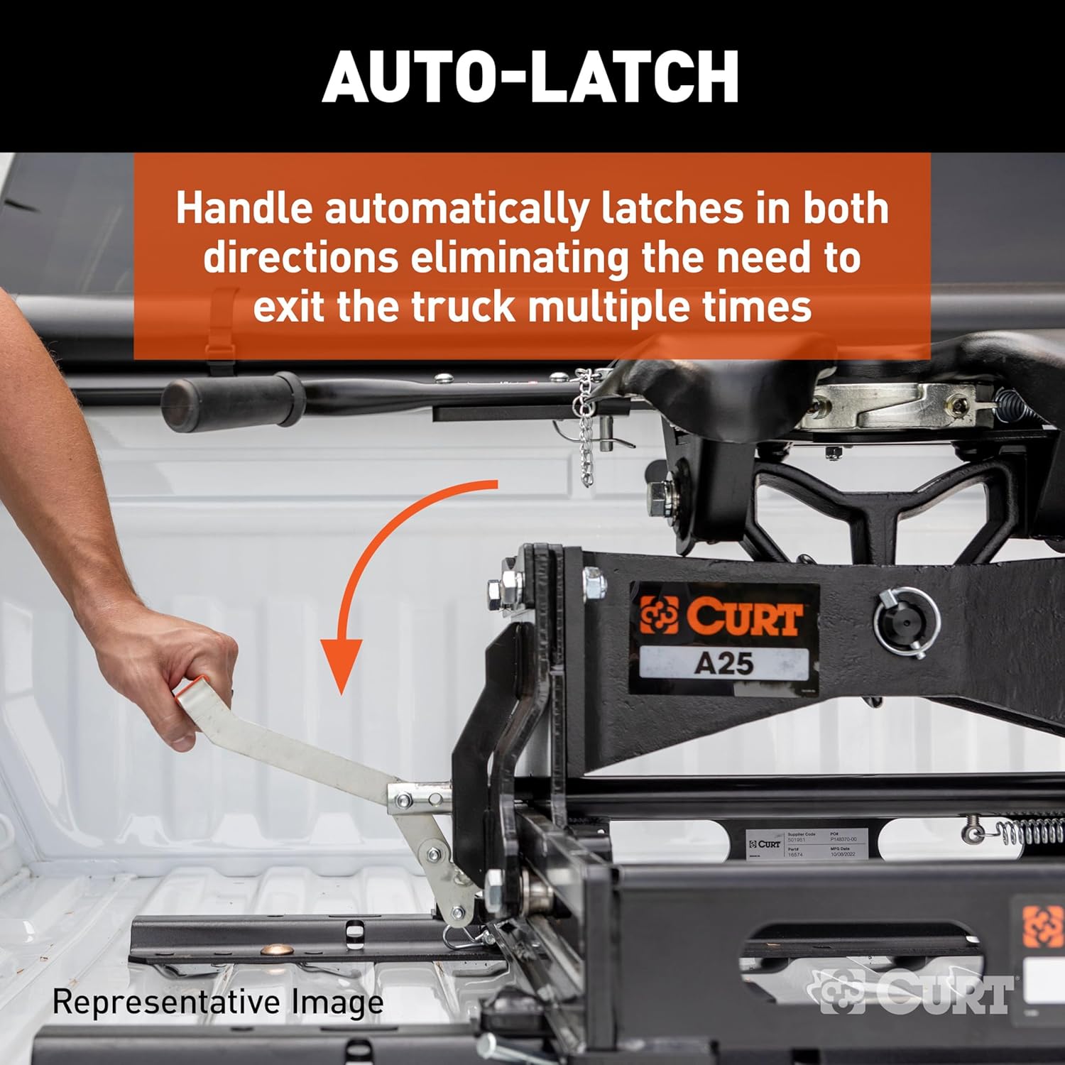 CURT 16057 A25 Sliding 5th Wheel Hitch, 25,000 lbs, Compatible With Select Puck System