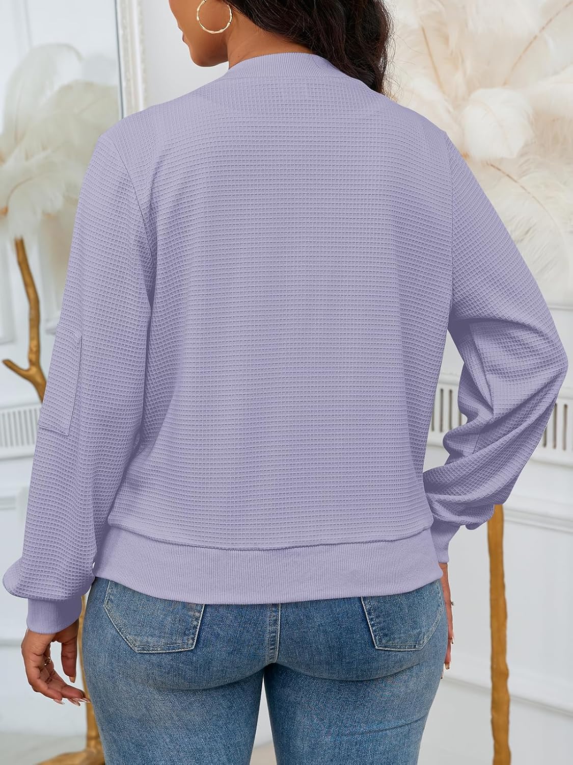 PerZeal Women Casual Full Zip Up Comfy Loose Long Sleeve Sweatshirt Coat Jacket with Pockets - Image 4