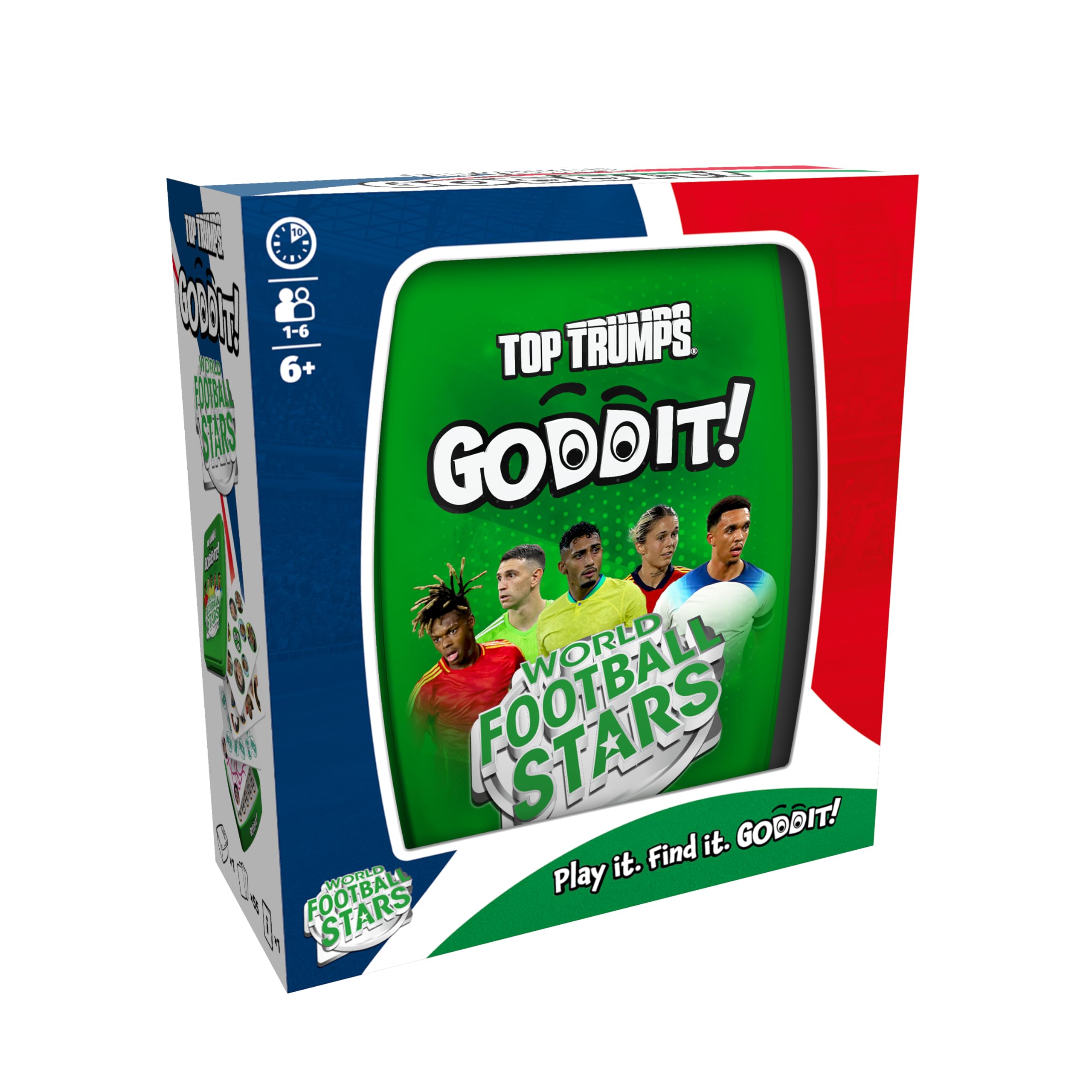 Top Trumps World Football Stars Goddit Gra Karciana dla Dzieci i Dorosłych, Gra Rodzinna, Gra Podróżna od 1 do 6 Graczy, Optymalny Prezent dla Dzieci Powyżej 6 Roku Życia