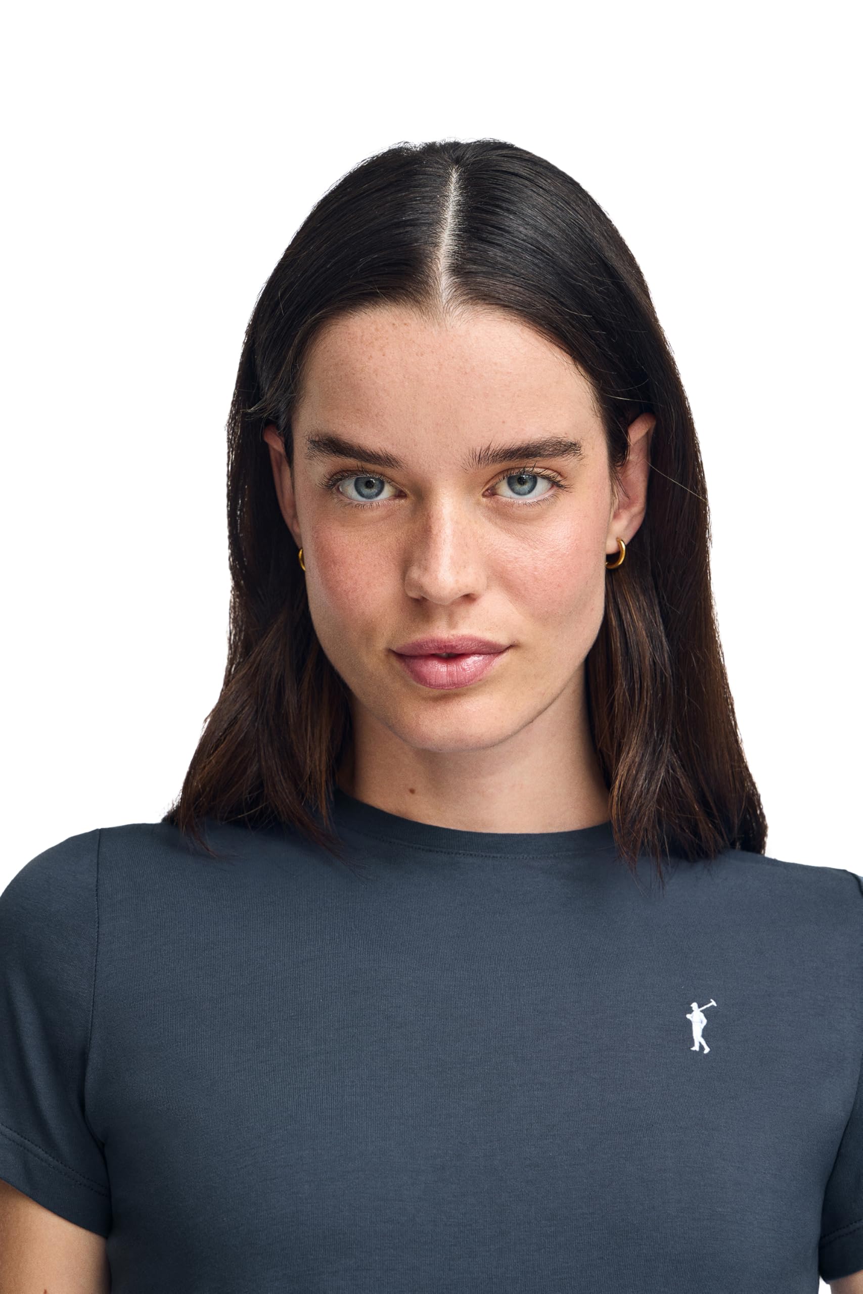 Polo Club Camiseta Mujer Cuello Redondo Manga Corta 100% Algodón - Logo Bordado