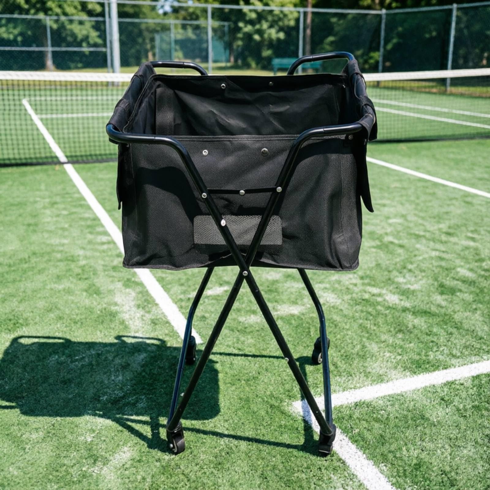Carrello Raccolta Palle Carrello Palle Cesto tenitore Ruote Universali E Fisse Telaio Acciaio 191 Mm Rivestimento Oxford 420D Pieghevole Adatto per
