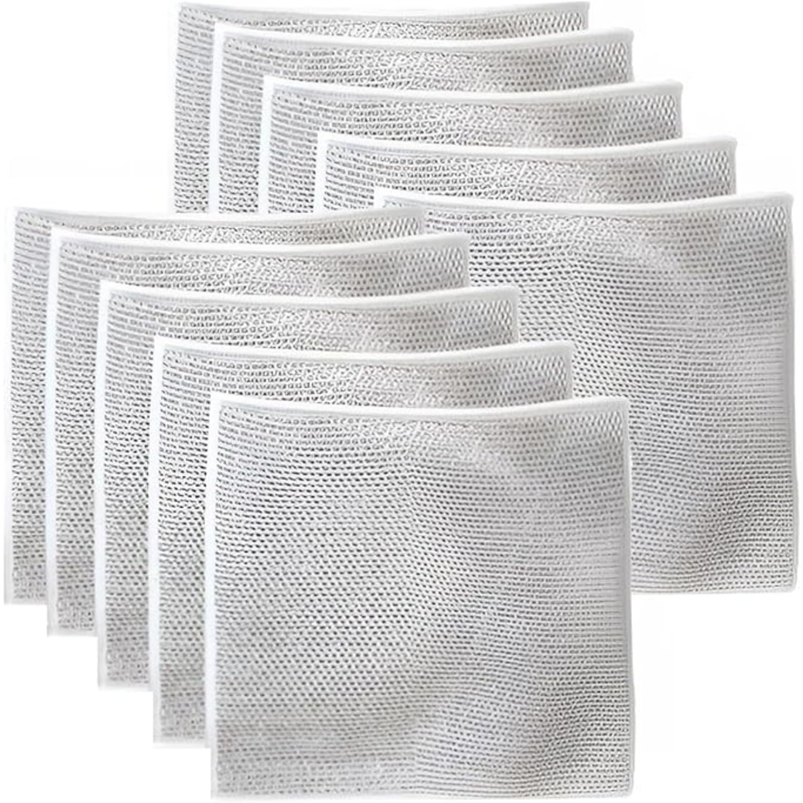 10 paños multifuncionales de alambre de acero inoxidable para lavavajillas, paños de limpieza reutilizables para ollas, sartenes, hierro fundido y más