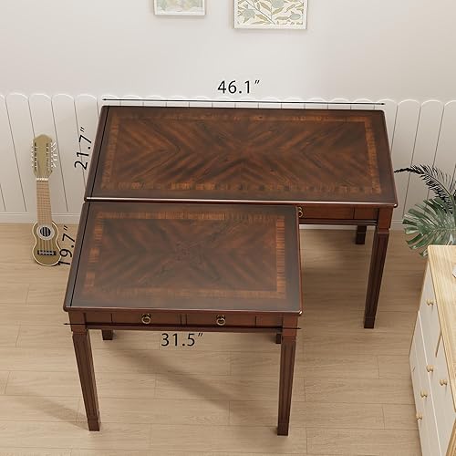 Miniatura 4 de Escritorio pequeño para computadora con 2 cajones de almacenamiento, escritorios de oficina en casa de 31.5 pulgadas, elegantes escritorios de