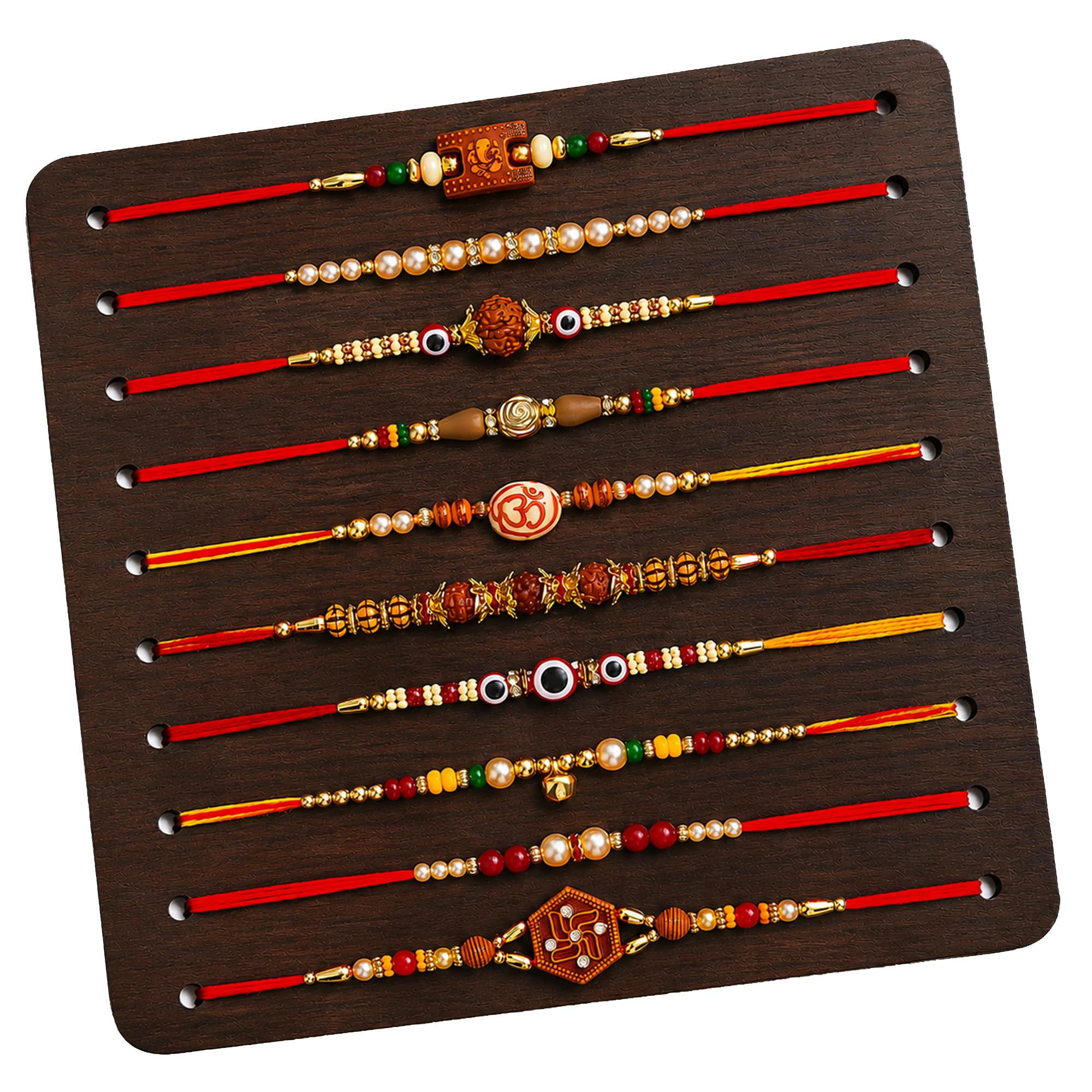 Multicolor Combo of 10 Dora Rakhi Set for Men with Roli Chawal Rakhi Set for Brother