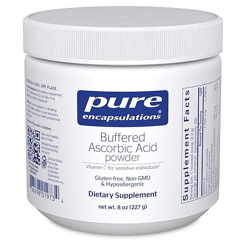 Pure Encapsulations - Acido ascórbico amortiguado en polvo. Suplemento de Vitamina C hipoalergénica para personas sensibles. 227 gramos