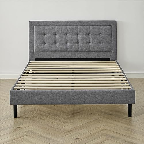 Miniatura 19 de Classic Brands Mornington - Base de cama y cabecera tapizadas Gris oscuro,Lino,Gris claro,Gris