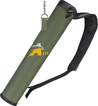 SUNYA Archery Arrow Quiver with Shoulder Carrying Belt. Back Arrow Bag Holder and Side Waist Hip Quiver - Two in One for Practice