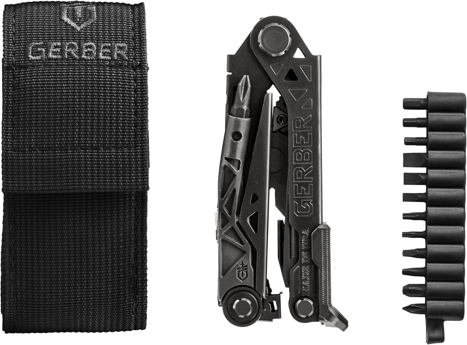 Gerber Gear Center Drive Rescue - Multitool Knife with Pliers, Strippers & Strap Cutter - Portable EDC Tactical Gear for Camping & Outdoor - Utility Tool - Molle Fabric Sheath- Made in USA - Black