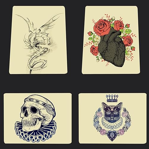 Miniatura 6 de Moricher - Papel de transferencia de tatuajes, 20 hojas, papel de plantilla para tatuajes, papel de transferencia de tatuajes, tamaño A4