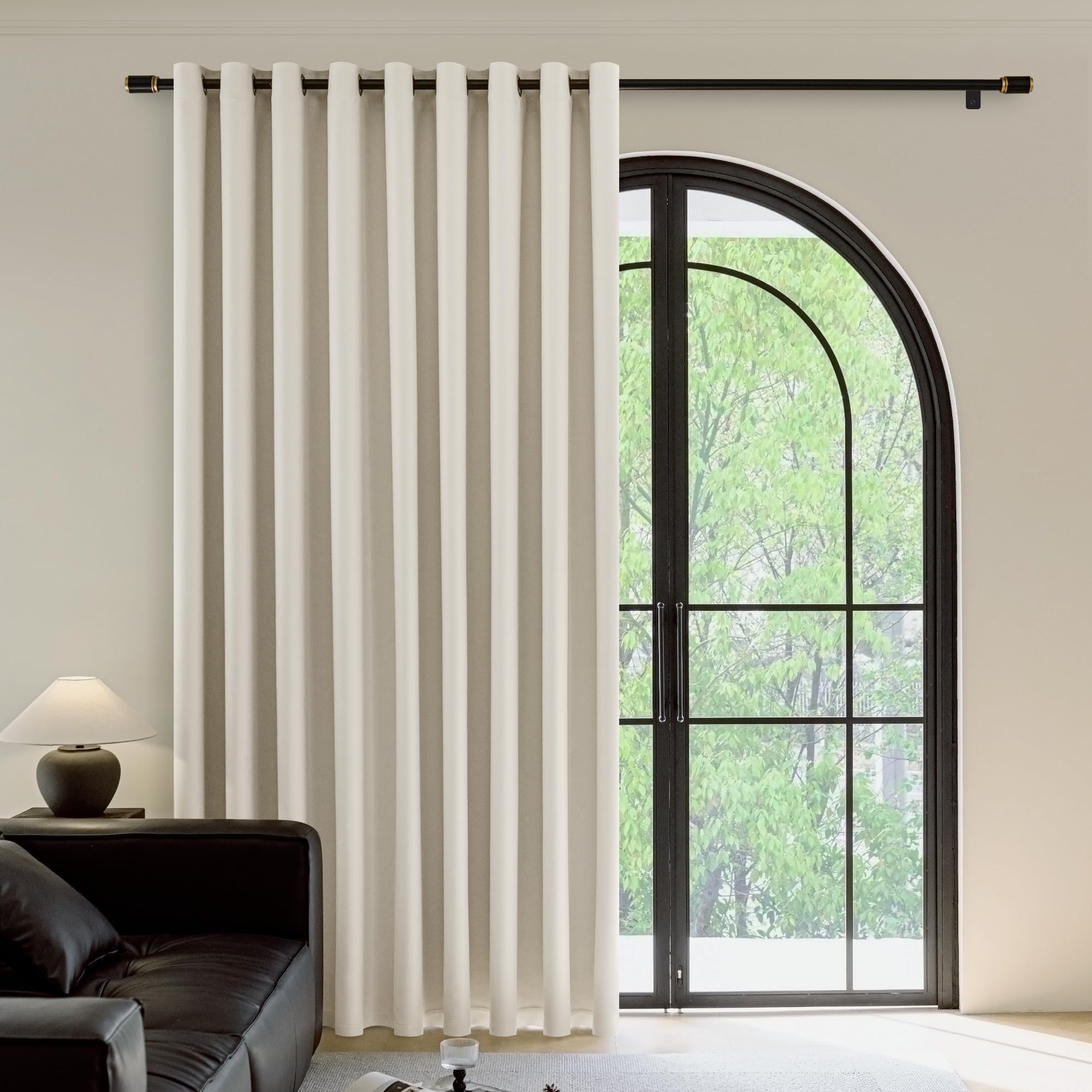 FMFUNCTEX Beige Blackout Curtains