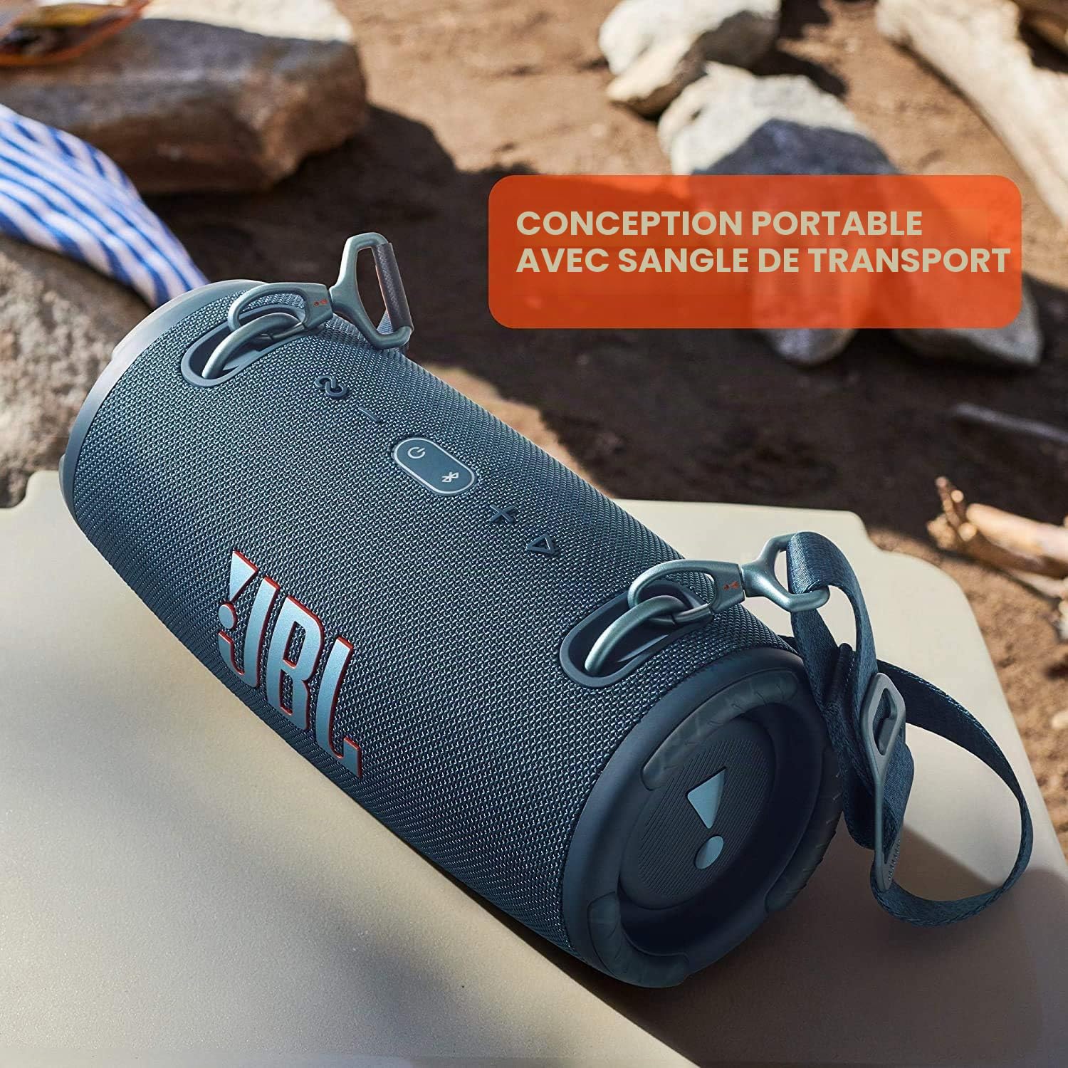 JBL Xtreme 3 Haut-parleur sans fil portable étanche Bluetooth avec câble de charge Noir