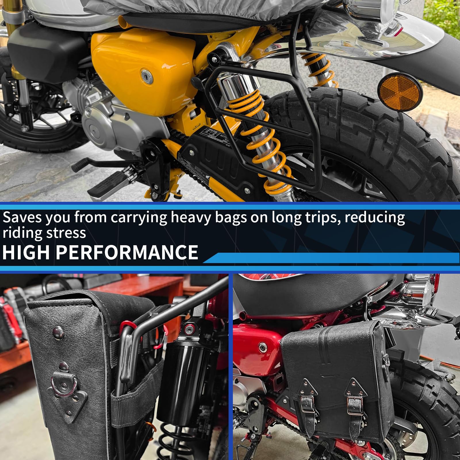 Motorrad-Kofferhalterung für die Linke Seite, Halterung für die Linke Satteltasche, Schutzhalterungen, Befestigungssatz für Seitentaschen, kompatibel mit Honda Monkey 125 Z125 2018-2025