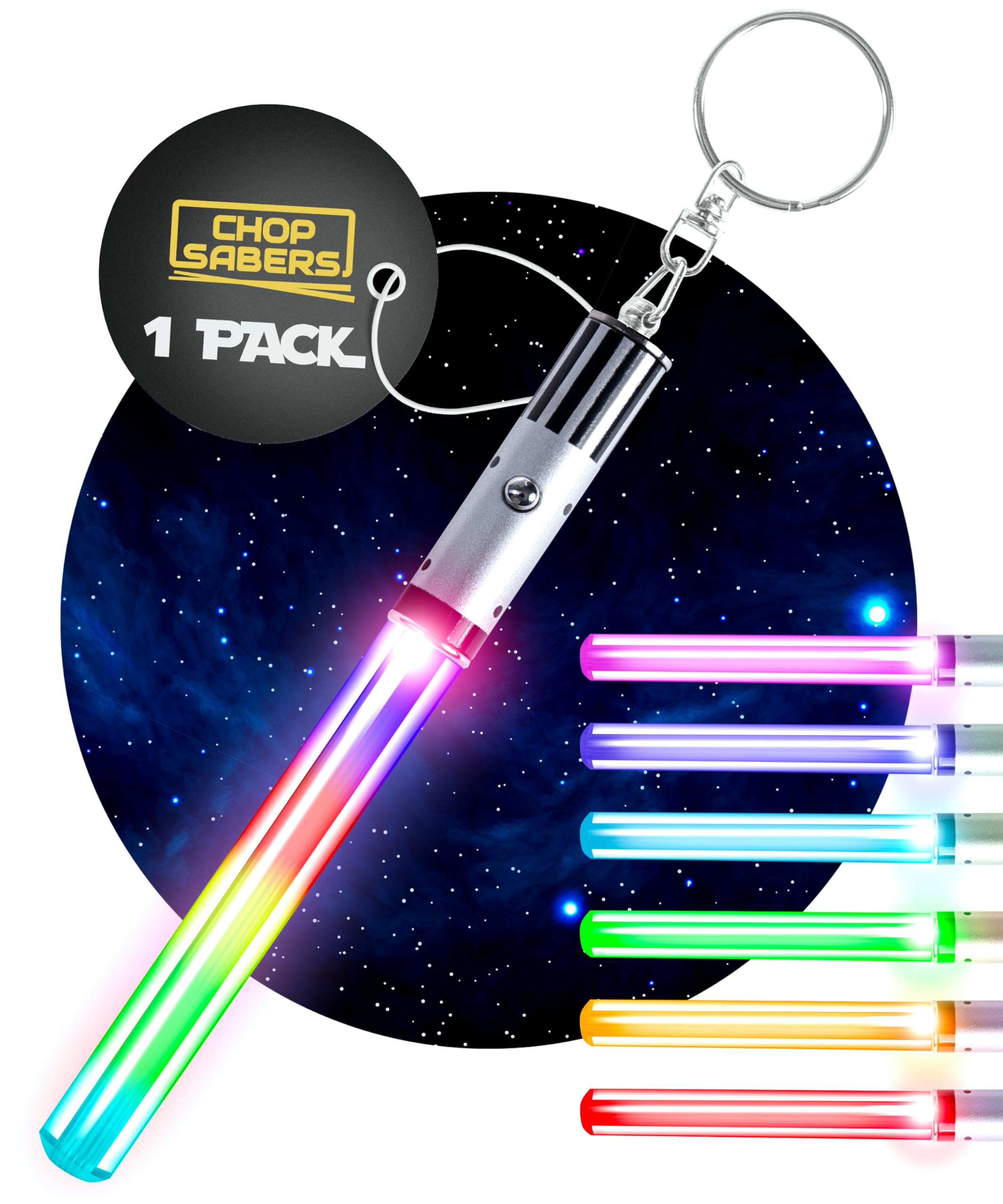 Led Sabers LIGHTSABER KEYCHAIN STAR WARS Glowing Light Up 8 COLOR CHANGING MODES, 8 Color Changing Modes, Pocket