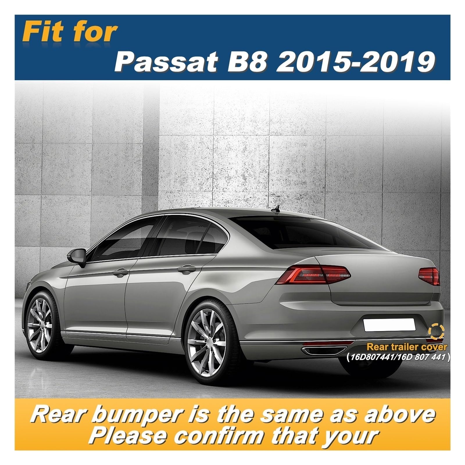 Couvercle De Crochet De Remorquage Pour VW Passat B8 2015-2019 - Droite, Référence 3G5807441 - Protection Pare-chocs Arrière