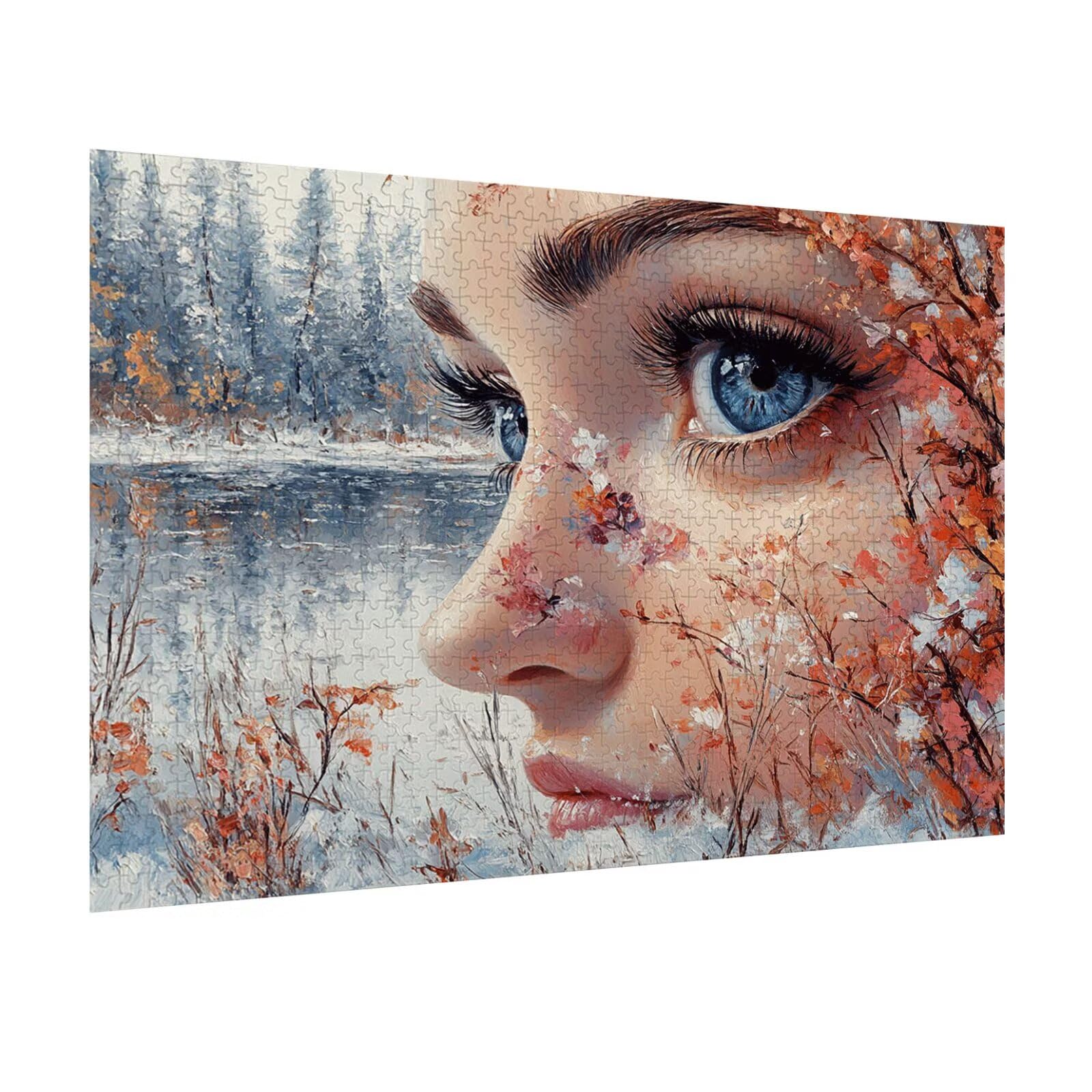 Puzzle 4000 Teile Frau Herausforderndes Klassische Puzzles, n-659 | Familienpuzzles, Entspannung Aktivitäten, Schwieriges Kunst Puzzle Winter, Impossible Herausforderndes, Geschenk für Frauen