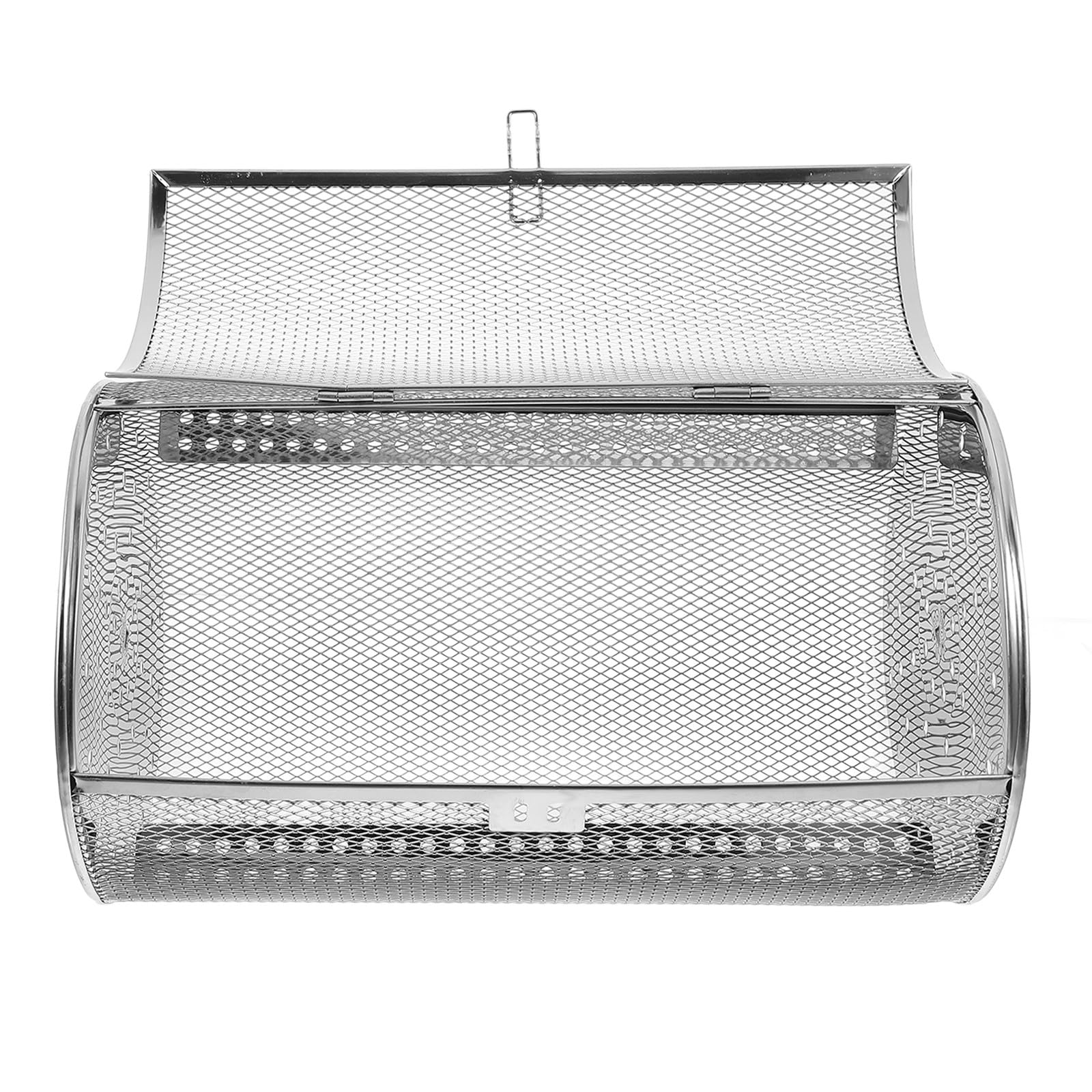 Abaodam Jaula para Asar Giratoria de Acero Inoxidable 180X300 MM para Horno Eléctrico Cesta para Barbacoa y Camping Adecuado para Tostar Frutos Secos Verduras y Patatas Fritas