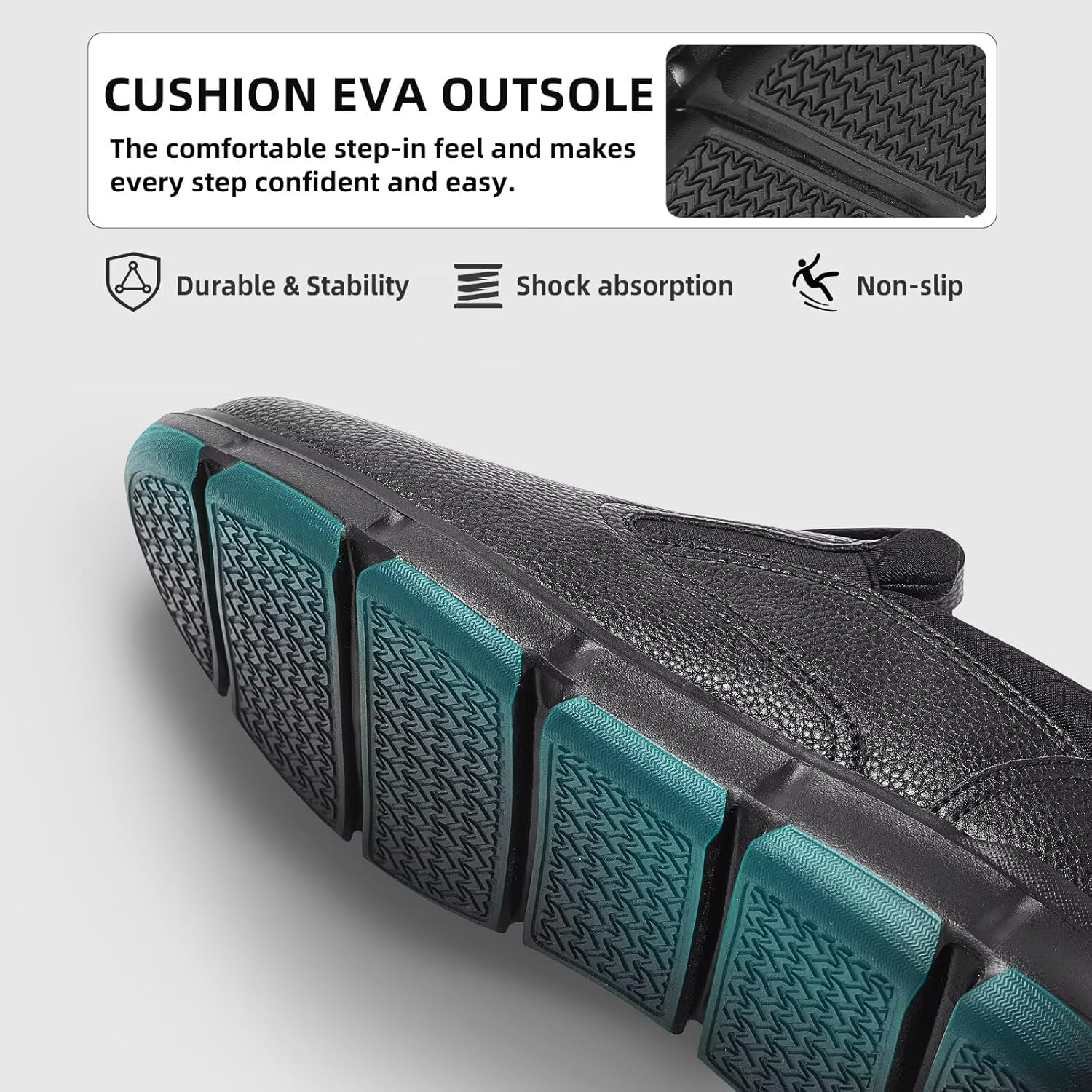 Men's Orthopedic Wide Leather Dress Shoes: Arch Support Plantar Fasciitis Orthotic Casual House Slip On Loafers, Comfortable High Arch Work Business Walking Oxford for Foot Heel Pain Relief - Image 8