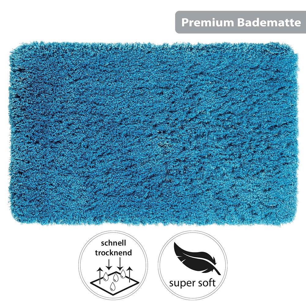 Panasonic® baño (microfibra I Alfombrilla de baño I microfibra ducha Alfombrilla I baño alfombra para cuarto de baño I Lavado Bar I I de secado rápido suelo radiante I color azul, 50 x 80 cm