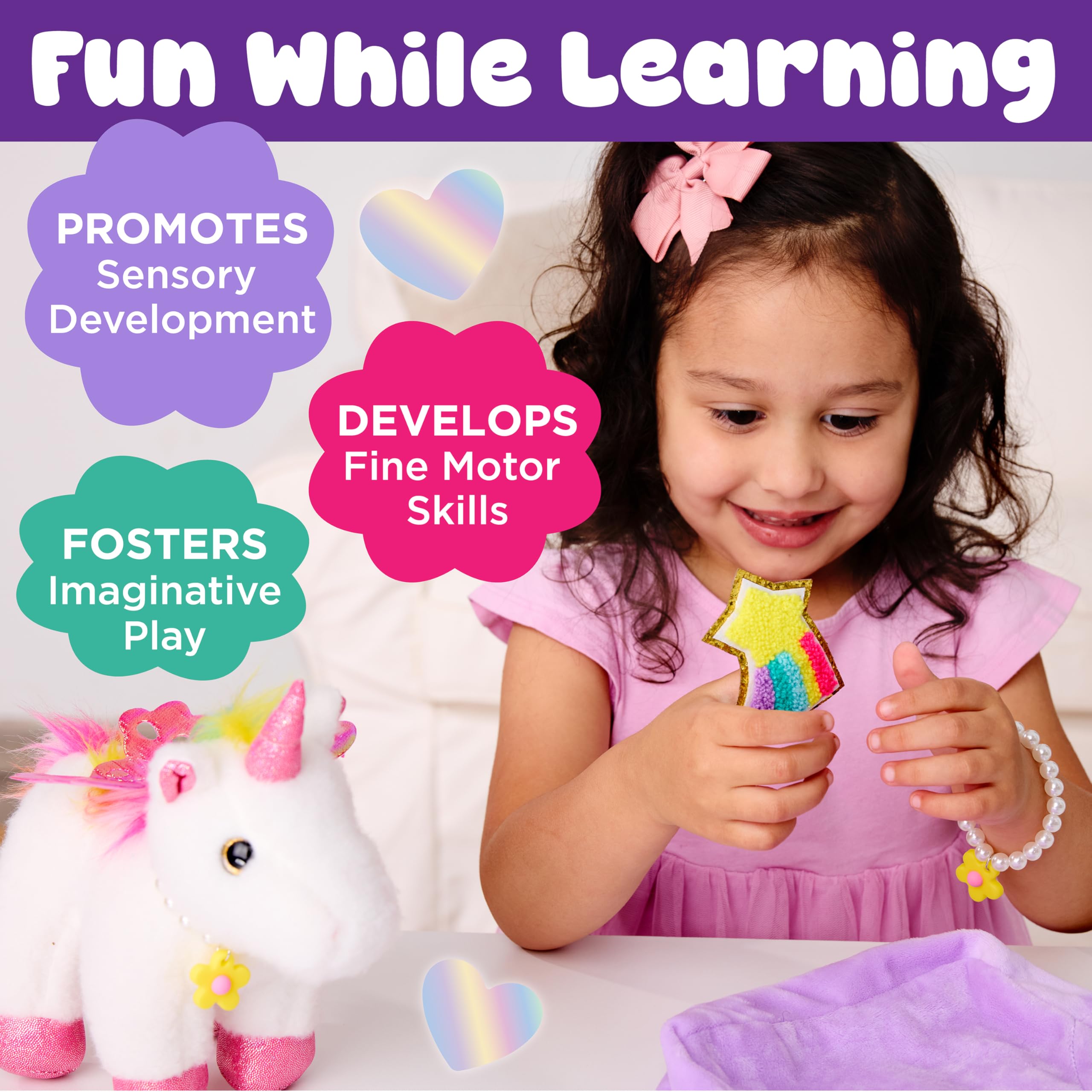 Creativity for Kids Glitziges Einhorn-Set, Adoptieren, Dekorieren und Dekorieren Ihres Plüschtiers, Kleinkind-Geldbörse und BFF-Schmuck, fördert fantasievolles Spielen und Feinmotorik (ab 4 Jahren)