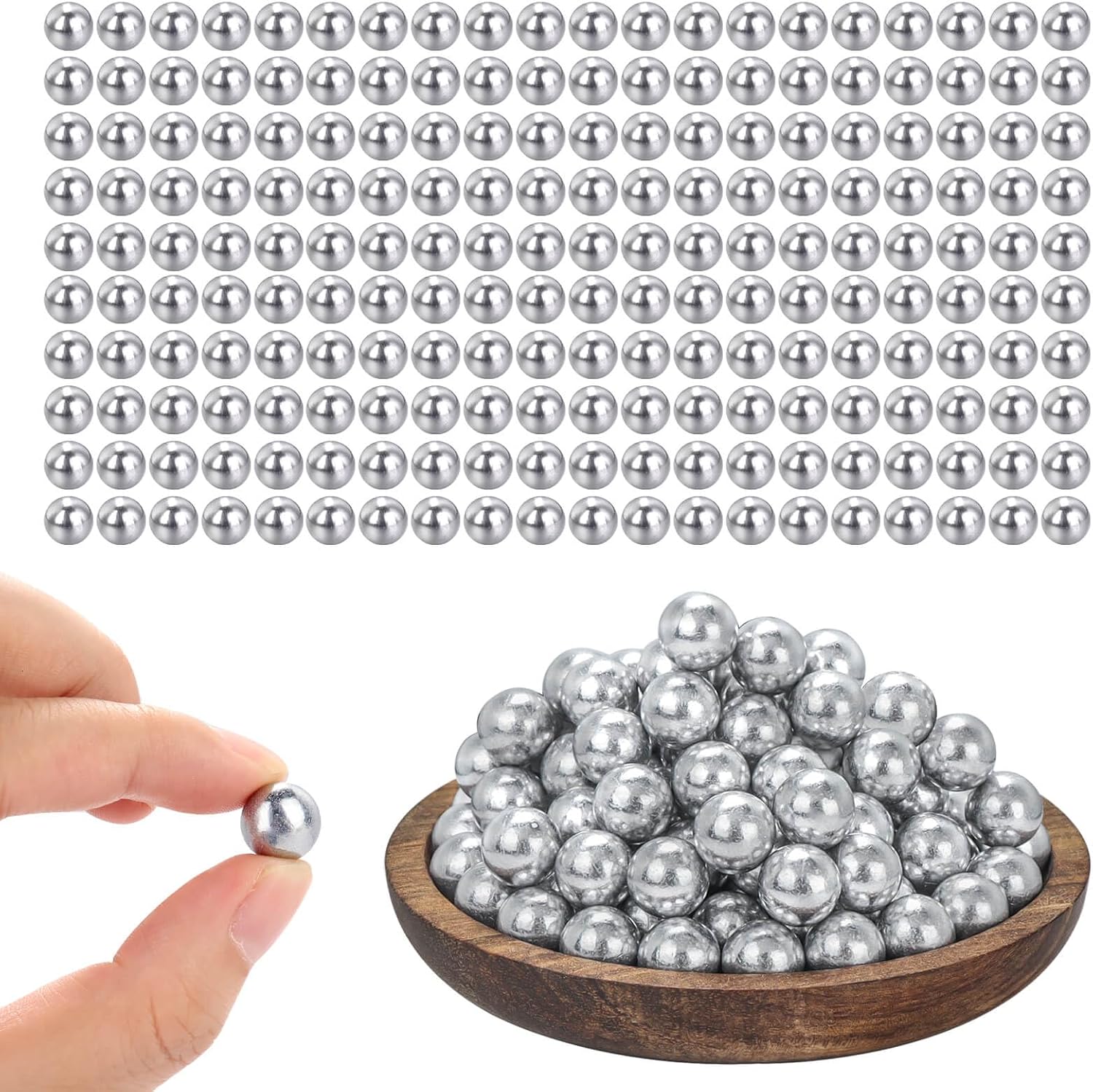 43 Cal Aluminum Balls for Self Defense and Target Practice, Solid Hard .43 Caliber Ammo Projectiles Paintball Fit for T4E Walther PPQ/ TPM1 and Glock17/G17 100 - Image 1 of 6