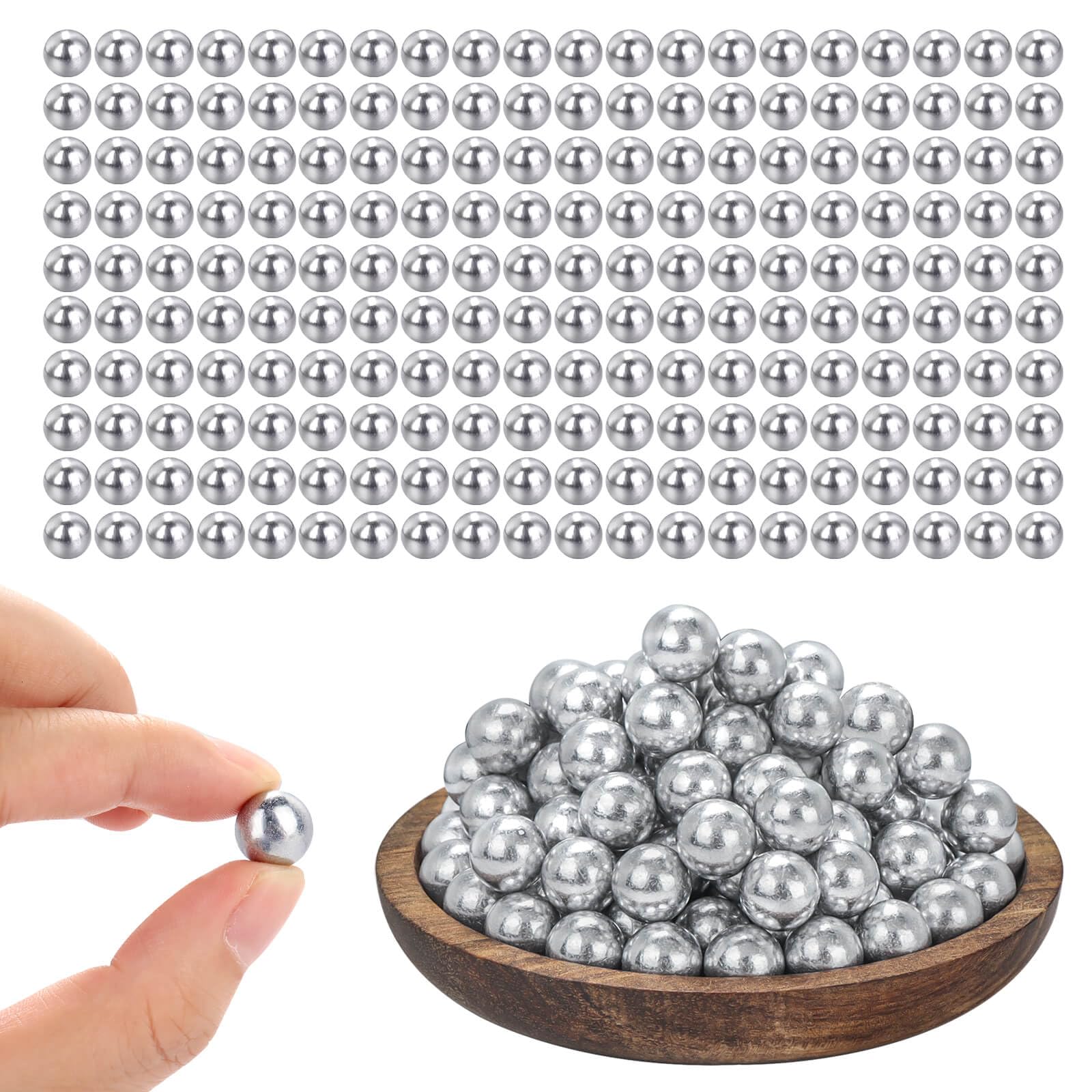 200 Pieces .43 Caliber Aluminum Paintball Ammo 1.8 Grams Solid Resuable Seamless Paintball Powerful for Shooting Training Practice Fit for T4E Walther PPQ/ TPM1 and Glock17/G17