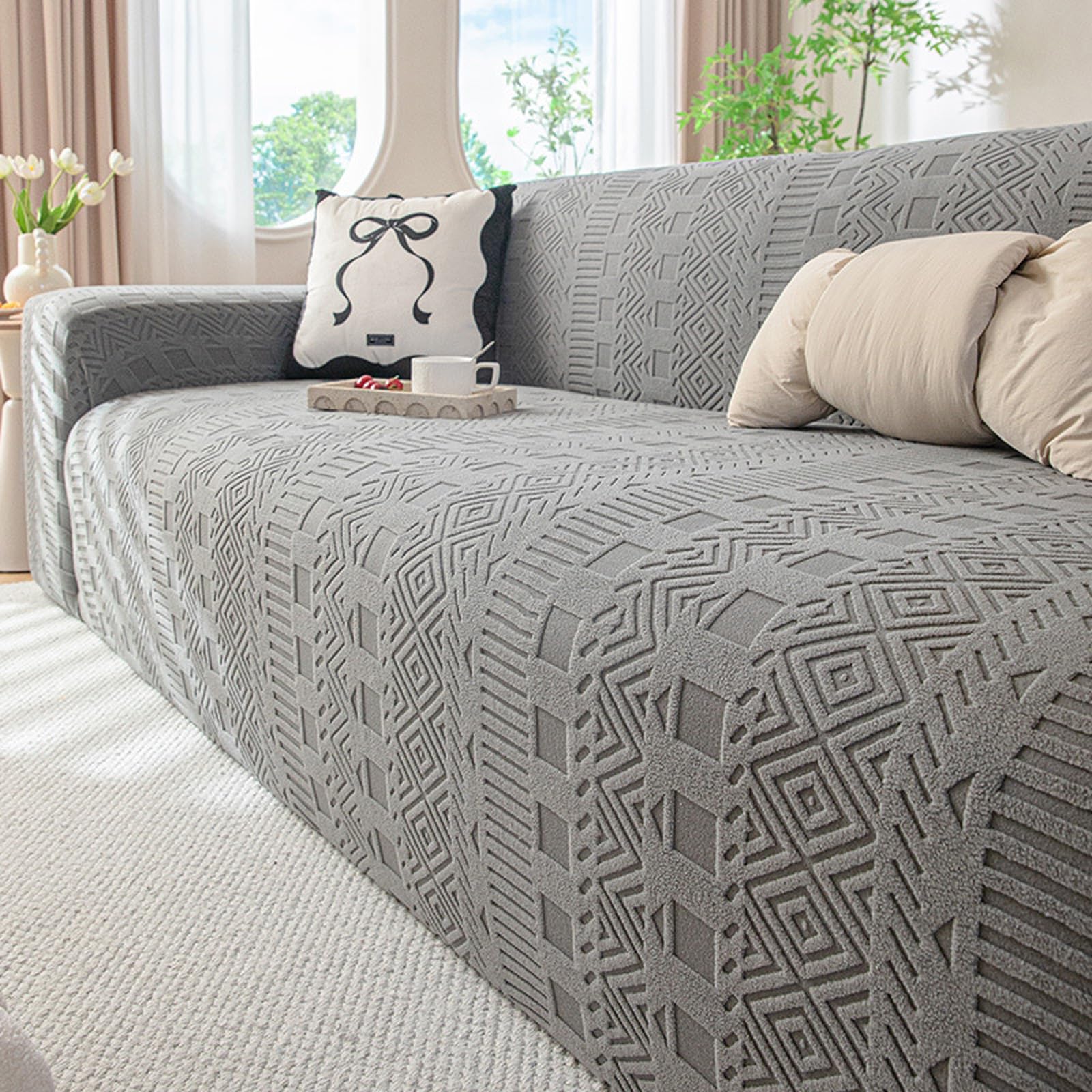Housse de canapé extensible universelle pour rénover grand divan 4 places